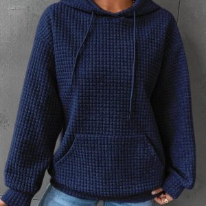 Casual Hoodie Plain Hoodie, Hoodies & Sweatshirts, color:Blue|size:XXL, Noracora