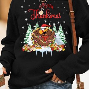 Thanksgiving turkey print crew neck long sleeve Sweatshirts, Hoodies&Sweatshirts, Lilicloth.com