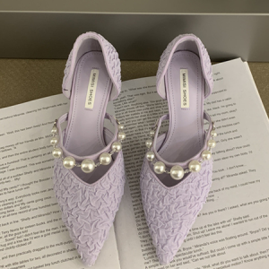 Simple Plain Pu All Season Flat, Flats, color:Purple|size:40, Stylewe