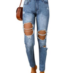 Pocket Design Ripped Cutout Jeans, Jeans, chicme - Women's Fashion Online