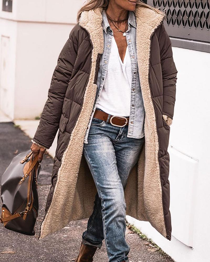 Pocket Design Versatile Longline Thermal Puffer Coat, Jackets & Coats, chicme - Women's Fashion Online