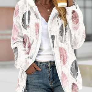 Casual Hoodie Loose Ombre Teddy Jacket, Jackets& Coats, Lilicloth.com