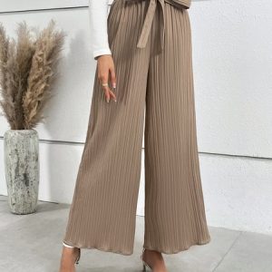 Casual Plain Long Pant, Pants, color:Khaki|size:XL, Noracora