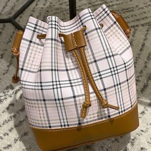 Plaid Print Drawstring Bucket Bag, Bags, chicme - Women's Fashion Online
