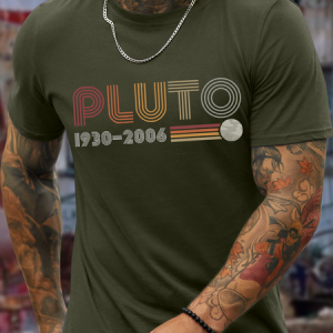 Men's PLUTO Casual Cotton Crew Neck Text Letters T-Shirt, T-shirts, Lilicloth.com