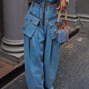 Denim Daily Casual Regular Fit Jeans, Jeans, color:Blue|size:XXL, Stylewe