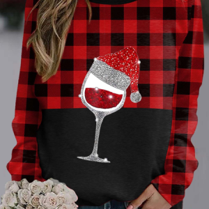Casual Crew Neck Christmas Sweatshirt, Hoodies & Sweatshirts, color:Color4|size:5XL, Noracora