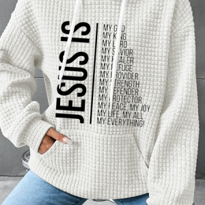 Womens Jesus Is My God Loose Hoodie Simple Hoodie, Hoodies&Sweatshirts, Lilicloth.com