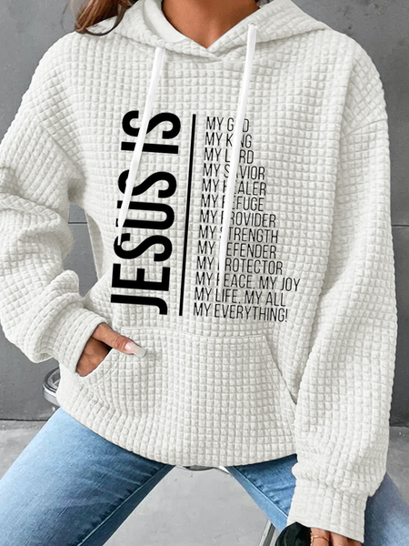 Womens Jesus Is My God Loose Hoodie Simple Hoodie, Hoodies&Sweatshirts, Lilicloth.com