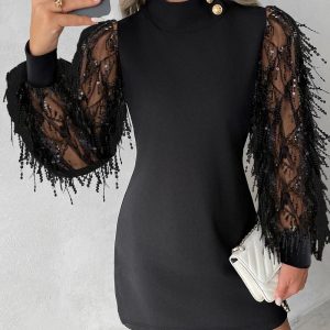 Sequin Tassel Design Casual Dress, women Casual Dresses, ChicMe catalog