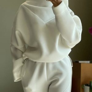 Long Sleeve Plain Casual Loose Sweatshirt, Hoodies and Sweatshirts, color:White|size:XXL, Stylewe