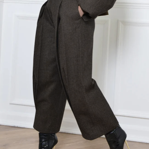 Loose Urban Plain Fashion Ankle Daily Pants, Pants, color:Coffee|size:XXL, Stylewe