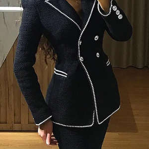 Elegant Regular Fit Color Block Long Sleeve Lapel Collar Jacket, Jackets, color:Black|size:XXL, Stylewe