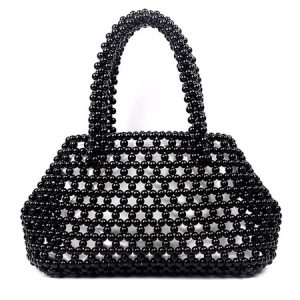 Elegant Imitation Pearl Beaded Handbag, Bags, color:Black|size:One-size, Stylewe