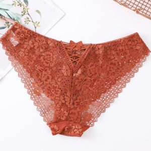 Bowknot Decor Crochet Lace Panty, Panties, chicme - Women's Fashion Online