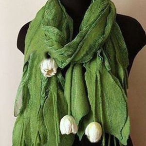 Scarf, Scarves, color:Green|size:One-size, Noracora