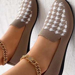 Houndstooth Breathable Casual Loafers, women Slip-on, ChicMe catalog