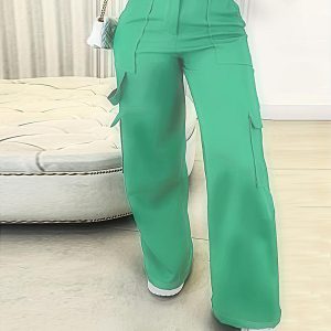 Pocket Design Wide Leg Cargo Pants, Pants, chicme - Women's Fashion Online