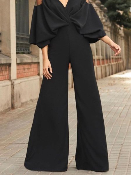 Urban Regular Fit Plain Fashion Pants, Pants, color:Black|size:XXL, Stylewe