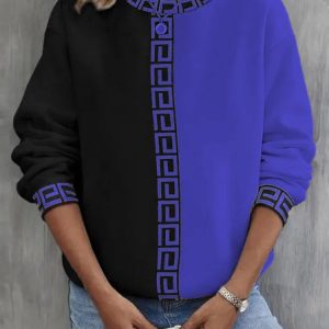 Casual Color Block Loose Sweatshirt, Hoodies&Sweatshirts, Lilicloth.com