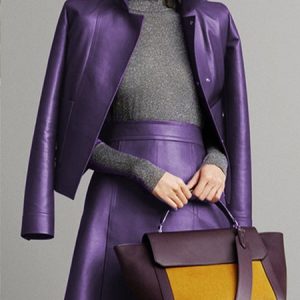 Urban Plain Regular Fit Long Sleeve PU Coat, Jackets, color:Purple|size:XXL, Stylewe