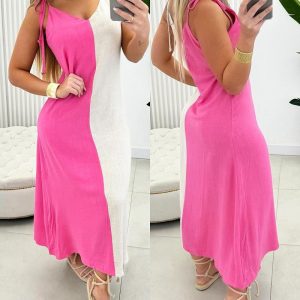 Colorblock Tied Detail Casual Dress, Casual Dresses, chicme - Women's Fashion Online