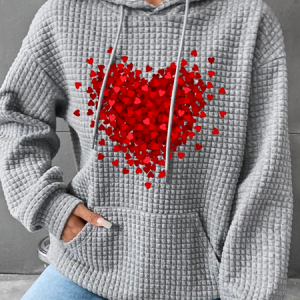 Hoodie Loose Casual Heart Hoodie, Hoodies&Sweatshirts, Lilicloth.com