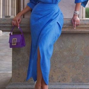 Daily Plain Urban Regular Fit Skirt, Skirts, color:Blue|size:XXL, Stylewe