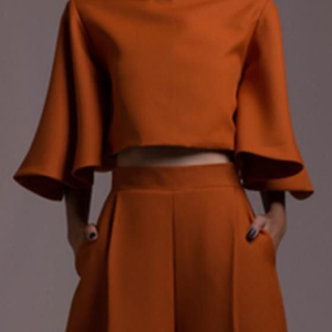 Stand Collar Simple Blouse, Blouses and Shirts, color:Brown|size:XXL, Stylewe