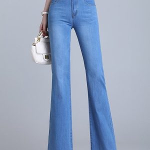 Plain Casual Jeans, Denim&Jeans, color:Light Blue|size:5XL, Noracora