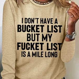 Don't Have A Bucket List Casual Regular Fit Cotton-Blend Long Sleeve Shirt, Long sleeves, Lilicloth.com