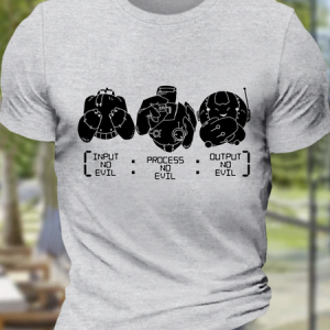 Men's Geek Nerdy Computer Coding Text Letters Casual Cotton T-Shirt, T-shirts, Lilicloth.com