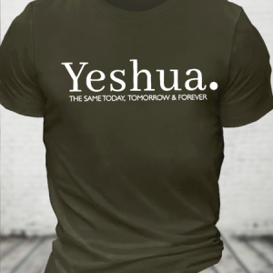 Men's Cotton Yeshua The Same Today,Tomorrow & Forever Casual Crew Neck Loose T-Shirt, T-shirts, Lilicloth.com