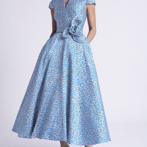 Elegant Regular Fit V Neck Dress & Party Dress, Wedding Guest Dresses, color:Blue|size:XXL, Stylewe