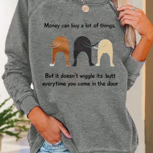 Casual Crew Neck Animal Sweatshirt, Hoodies & Sweatshirts, color:Gray|size:3XL, Noracora