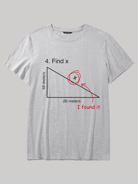 Men's Find X T Shirt Funny Saying Math Teacher Graphic Sarcastic Casual Loose Cotton T-Shirt, T-shirts, Lilicloth.com