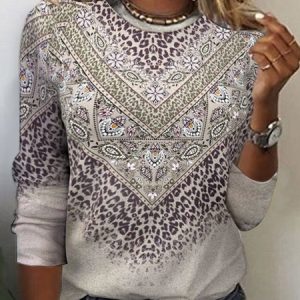 Crew Neck Casual Loose Knitted T-Shirt, T-Shirts, color:Light Gray|size:XXL, JustFashionNow