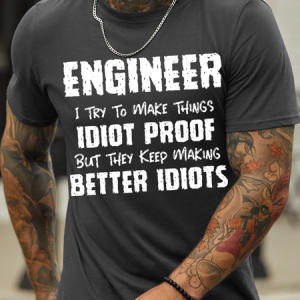 Men's Funny Engineer Cotton Crew Neck Casual T-Shirt, T-shirts, Lilicloth.com