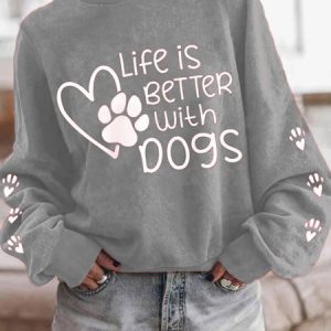Crew Neck Casual Text Letters Loose Sweatshirt, Hoodies&Sweatshirts, Lilicloth.com