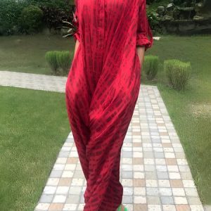 Vacation Shawl Collar Loose Jumpsuit, Jumpsuits, color:Red|size:XXL, Stylewe