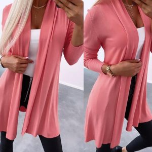 Open Front Long Sleeve Knit Cardigan, Sweaters & Cardigans, chicme - Women's Fashion Online