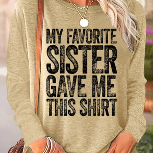 Funny Sister Regular Fit Cotton-Blend Simple Long Sleeve Shirt, Long sleeves, Lilicloth.com