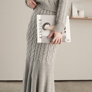 Plain Casual Regular Fit Midi Skirt, Skirts, color:Gray|size:XXL, Stylewe