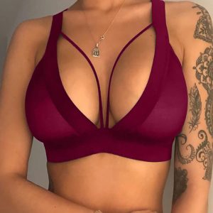 Cutout Mesh Thick Strap Bralette, women Bras & Bralettes, ChicMe catalog