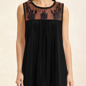 Women Black Floral Lace Casual Crew Neck Tank Top, Tanks & Camis, color:Black|size:XXL, catalog Noracora shop