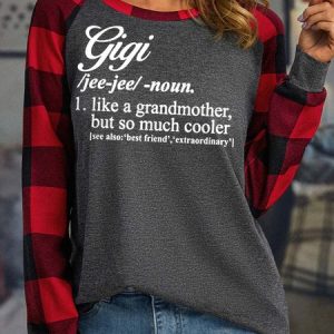 Women’s Gigi Like A Grandmother But So Much Cooler Casual Crew Neck Top, Long sleeves, Lilicloth.com