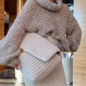 Elegant Long Sleeve Plain Loose Sweater, Pullovers, color:As Picture|size:XXL, Stylewe
