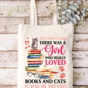Books And Cats Animal Graphic Casual Shopping Tote Bag, Bags, Lilicloth.com