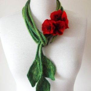 Vintage Flower Scarf, Scarves, color:Green|size:One-size, Noracora