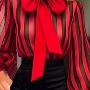 Elegant Regular Fit Long Sleeve Others Blouse, Blouses and Shirts, color:Red|size:XXL, Stylewe